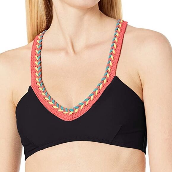 Luli Fama Multicolor Crochet Sporty Bikini Top sma - Picture 1 of 16